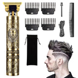 1 x RAW Customer Returns Electric Beard Trimmer Mens Hair Clippers Cordless Sharp Titanium Precision T Blade Trimmer for Men USB Rechargeable Hair Trimmer Clippers for Men Haircut for Families and Barber Gold  - RRP £19.99