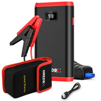 1 x RAW Customer Returns GREPRO Jump Starter Power Pack, Car Battery Booster Jump Starter and Jump Pack for 12V Vehicles, Motorcycle, Jump Starter with LCD Screen and LED Flashlight for up to 6.0L Gas, 3.0L Diesel Red - RRP £54.98
