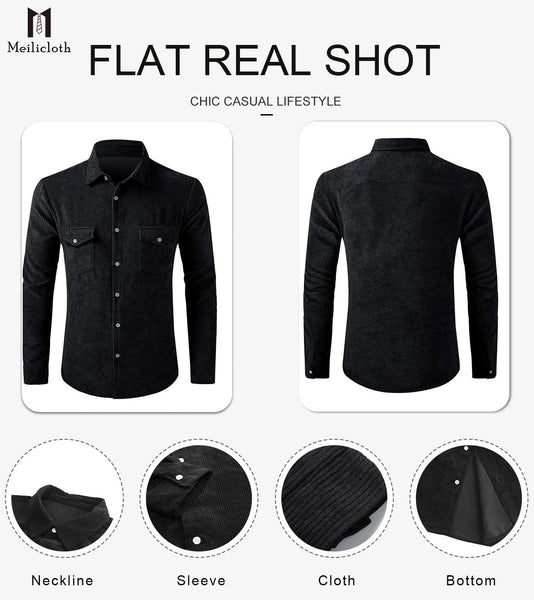 1 x RAW Customer Returns Meilicloth Men s Corduroy Shirts Coat Button ...
