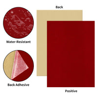 3 x Brand New Lusofie 12Sheets Velvet Felt Sheet Red Self Adhesive Felt Fabric Square 12 x 8 Sticky-back Drawer Liner for Sewing Projects DIY Craft Jewelry Box - RRP £19.47