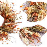 1 x RAW Customer Returns TianBao Artificial Autumn Wreath Front Door with Wheat and Orange Berry,Harvest Front Door Wreath with Pumpkin Acorn Berries,Halloween Wreath for Home Bedroom Wall and Festival - RRP £38.59