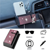 1 x Brand New JSCARLIFE Bing Crystal Car Dashboard Storage Bag,Universal Car Organizer Pocket with 3M Adhesive,Mount Phone Holder Interior Storage Bag Accessories for Phone,Pens, Key,Sunglass Pink  - RRP £9.99