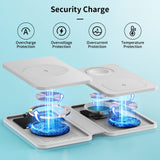 1 x RAW Customer Returns Olycism 3 in 1 Wireless Charger Wireless Charging Station Foldable Magnetic Induction Wireless Charger for iPhone 15 14 13 12 11 Pro Max Mini XS XR for Samsung Galaxy S22 S21 S20 S10 iWatch Air Pods - RRP £17.99