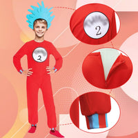 1 x RAW Customer Returns Maryparty Thing 1 and Thing 2 Costume for Boys and Girls World Book Day Costume for Kids Style-2, L  - RRP £17.78