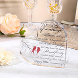 1 x Brand New 30th Wedding Anniversary Years of Marriage Gift,Unique Acrylic Heart-Shaped Keepsake - Wedding Presents,Heart Marriage Keepsake Decoration Gift. - RRP £6.98