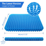 1 x RAW Customer Returns Gel Seat Cushion, 5cm Double Thicker Breathable Gel Seat Cushion for Wheelchair Cool Seat Cushion Honeycomb Design, Lumbar Support Chair Cushion With Non-Slip Cover For Home Office Car - RRP £16.99