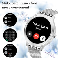 1 x RAW Customer Returns niolina Smart Watches for Women Answer Make Call , 1.19 Smartwatch for Android iOS,Diamond Sport Watch for Ladies with Pedometer,Calculator,Voice Assistants,Blood Pressure Monitor,Silver - RRP £49.99