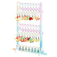 1 x Brand New Earring Rack Holder Mini Earring Necklace Hanger Display Stand Rack Acrylic Rack Jewelry Stand Organizer Bilayer Dazzling Colors Earring Holder Stand for Girls Storage and Gifts transparently  - RRP £3.98