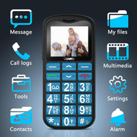 1 x RAW Customer Returns Tosaju 4G Big Button Mobile Phone for Elderly Unlocked Sim Free Senior Mobile Phones Easy to Use Pay as You Go 1.77 LCD Display SOS Button Talking Numbers Torch 1000 mAh Battery - Blue - RRP £43.99