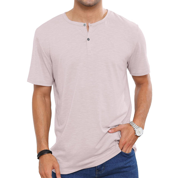 1 x Brand New Ophestin Men s Casual Henley Shirts Short Sleeve T-Shirt ...