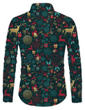 1 x RAW Customer Returns Goodstoworld Ugly Christmas Shirt for Men Dark Colour Novelty Christmas Graphic Reindeer 3D Print Long Sleeve Button Down Hawaiian Shirts Tee Tops for Men L - RRP £25.61