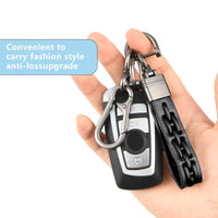 1 x Brand New TIESOME Woven Car Key Chain, Handmade Microfiber Leather Auto Keychain 360 Degree Rotatable Key Fob Holder Anti-lost D-ring Brown  - RRP £2.44