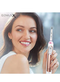 1 x RAW Customer Returns Oral-B Genius X Electric Toothbrush with Artificial Intelligence, App Connected Handle, 1 Toothbrush Head Travel Case, 6 Mode Display with Teeth Whitening, 2 Pin UK Plug, Rose Gold - RRP £118.94