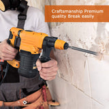 1 x RAW Customer Returns SDS-Plus 1500W Heavy Duty Rotary Hammer Drill 1-1 4 Inch 32MM, Safety Clutch 4 Functions with Vibration Control Including Grease, Chisels and Drill Bits with Case - RRP £89.99