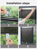 1 x RAW Customer Returns Suction Cup Roller Blind No Drilling Required Balcony Window Portable Sunshade Privacy Screen, Transparent Stickers Supplied Black Mesh Dot 3 PACK , 68x125cm 26.8x49.2in  - RRP £38.99