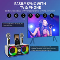 1 x RAW Customer Returns Karaoke Machine for Adults and Kids with 2 UHF Wireless Microphones,Portable Bluetooth Speaker PA Speaker System with LED Party Lights for Home Party, Picnic,Car,Outdoor Indoor Birthday Gifts - RRP £89.0