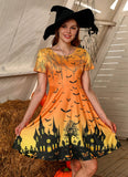 1 x Brand New For G and PL Halloween Women s Novelty Scary Printed Funny Party Fancy Pumpkin Spooky Dress Black cat Pumpkin XL - RRP £19.99