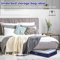 1 x Brand New wsryx 4 Pack Underbed Storage Bags with Lids, Foldable Large Under Bed Storage Boxes with Zips, Clothes Bedding Comforter Organiser Containers Bin with Clear Window Reinforced Handles - RRP £32.34