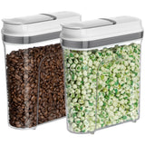 1 x RAW Customer Returns MR.SIGA 2 Pack Airtight Cereal Dispenser Set, Cereal Containers Storage Dispenser, BPA Free, 1.3 L 44oz, Medium, White - RRP £20.99