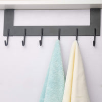 1 x Brand New Dseap Over The Door Hook, 6-Hooks Over Door Hanger Coat Rack for Hanging Clothes Hat Towel, Bronze - RRP £14.99
