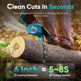 1 x RAW Customer Returns 8000mAh Mini Chainsaw Cordless 6 Inch, 2024 Powerful Electric Battery Life of 80-100 Minutes Chainsaw with 1 x Oil Bottle, 2 Chain and Guide Bar,Security Lock, Wood Tree Saw for Garden Tree Trimming - RRP £83.99