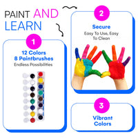 2 x RAW Customer Returns Washable Paint Set for Kids Arts and Crafts - Bulk Set of 12 Non-Toxic Paint Sets - For Home, Classroom and Birthday or Art Party - Includes 12 Filled Paint Strips with 8 Colours and 12 Paintbrushes - RRP £27.98