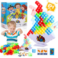 7 x Brand New WEAFRICTCH 64 PCS Tetris Tower Balance Game, Tetris Tower Stacking Game, Tetris Game for Kids Adults, Building Tetris Toys Table Board Games for Adult Kids - RRP £55.93