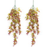 1 x Brand New Bakiauli 2 Pieces Artificial Hanging Plants, Fake Ivy Vines Leaves UV-Resistant and Waterproof, Artificial Hanging Plant for Garden and Home Decor, Indoors Outdoors - RRP £9.38