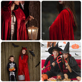 1 x RAW Customer Returns TOPWAYS Vampire Hooded Cloak Dress up for Halloween Party , Black Red Two-sided Hooded Capes for Kids Age 6 7 8 Years Old Devil Witch Wizard Demon Halloween Cosplay 1.55m black red cloak  - RRP £9.69
