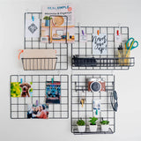 1 x RAW Customer Returns 4 Pack Wire Wall Grid Panel With Accessories Includes Hanging Baskets, Letter Sorter, Shelf Hook Rack Complete Set Wire Notice Board Hanging Home, Office Kitchen D cor Photo Board - RRP £34.99