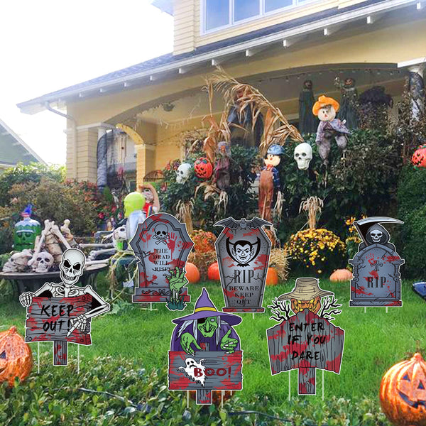 1 x Brand New HOWAF 6 Pack Halloween Decorations Outdoor Halloween Tom ...