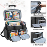 1 x RAW Customer Returns CURMIO Rolling Scrapbook Tote with Padded Laptop Sleeve, Wheeled Scrapbook Supplies Storage Bag with Detachable Trolley and Bottom Wooden Board, Rolling Craft Bag for Scrapbooking Supplies, Black - RRP £72.99