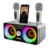 1 x RAW Customer Returns Karaoke Machine for Adults and Kids with 2 UHF Wireless Microphones,Portable Bluetooth Speaker PA Speaker System with LED Party Lights for Home Party, Picnic,Car,Outdoor Indoor Birthday Gifts - RRP £89.0