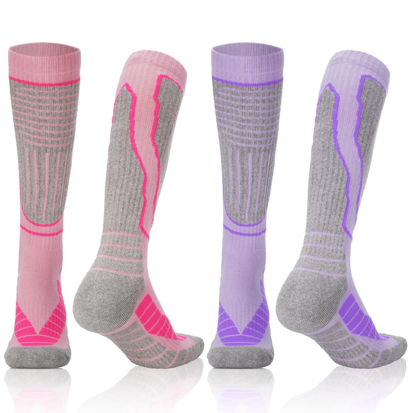 1 x Brand New Zuimei 2 Pairs Thermal Ski Socks For Women 4-7 Long Knee ...
