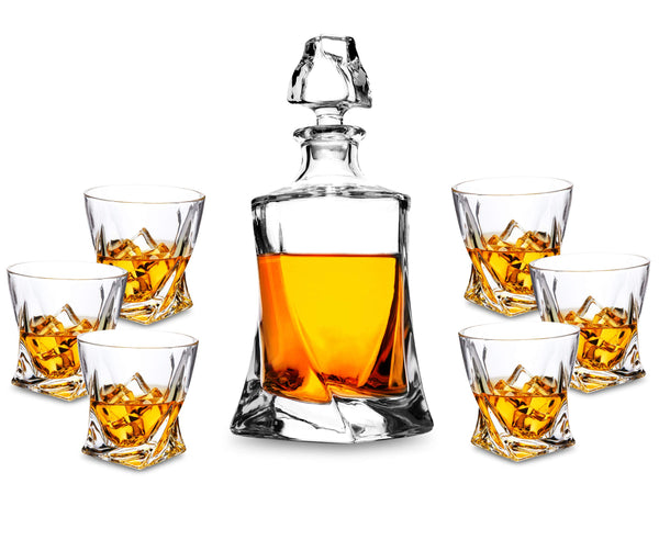1 x Brand New KANARS Whiskey Glasses and Decanter Set, 800 ml No-Lead ...
