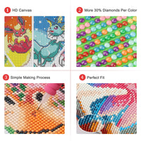 1 x Brand New AIRDEA Anime Animals Family Diamond Art Painting Kits for Adults, DIY Diamond Art Painting Kits, 5D Round Full Drill Diamond Art Kits, Paint by Numbers Gem Art Painting 12x16inch - RRP £6.76