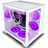 1 x RAW Customer Returns KEDIERS PC CASE- Mini Mid-Tower Computer Gaming Case Tempered Glass Gaming Computer Case with 7 ARGB Fans,C770,White - RRP £79.99