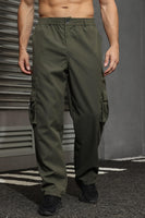 6 x Brand New Hoefirm Men s Cargo Pants Linen Trousers Work Overalls Casual Joggers Sweatpants Cotton Lightweight Loose Straight Multi Pocket ArmyGreen 3XL - RRP £131.88