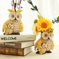 4 x Brand New Plant Pot Creative Owl Planter Pots 15cm Height Flat Surface Resin Flower Holder Vase Succulent Plants Pot Indoor and Outdoor Tabletop Plant Container Pot For Home Office Garden Decor - RRP £58.76