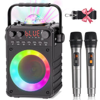 1 x RAW Customer Returns  2024 Upgrade Karaoke Machine 2 Microphones for Adults Kids Portable Karaoke Machine with 2 Wireless Microphones - Bluetooth Speaker Amp with LED Disco Ball for Party, Home, Outdoor, singing, Gift - RRP £79.98