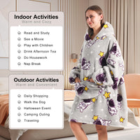 1 x Brand New SPSHODOW Oversized Blanket Hoodie for Women and Men - Sherpa Fleece Thick Warm Hoodie with Giant Pocket Super Cozy Wearable Blanket Hoodie for Teens - RRP £21.98