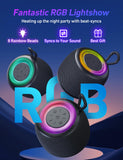 1 x RAW Customer Returns LENRUE Bluetooth Speaker Mini Portable Wireless Outdoor Speaker with RGB Lights 360 Surround Stereo Bass Bluetooth V5.3 Small Pocket Shower Speakers for iPhone Samsung Bath Garden Home - RRP £19.99