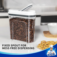 1 x RAW Customer Returns MR.SIGA 2 Pack Airtight Cereal Dispenser Set, Cereal Containers Storage Dispenser, BPA Free, 1.3 L 44oz, Medium, White - RRP £20.99