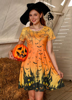 1 x Brand New For G and PL Halloween Women s Novelty Scary Printed Funny Party Fancy Pumpkin Spooky Dress Black cat Pumpkin XL - RRP £19.99