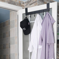 1 x Brand New Dseap Over The Door Hook, 6-Hooks Over Door Hanger Coat Rack for Hanging Clothes Hat Towel, Bronze - RRP £14.99