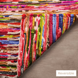 1 x RAW Customer Returns RAJRANG BRINGING RAJASTHAN TO YOU Polar Chindi Area Rugs - 150x215 cm Reversible Recycled Colorful Floor Carpet Large Woven Rag Runner for Bedroom Kitchen Living Room Decor - RRP £49.99