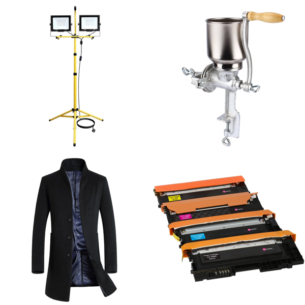 Brand New & Customer Returns Job Lot Pallet - Mixed Category - RIGIDON 200W Tripod Stand LED Work Light, Wool Trench-coat & more - 996 Items - RRP £11242.66