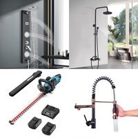 RAW Customer Returns Job Lot Pallet - Home & Garden - Shower Panel Stainless Steel with Overhead Rain Shower Massage Jets Waterfall,  Cordless Hedge Trimmer, Shower Mixer taps Black Bathroom Shower tap System Rainfall & More -  37 Items - RRP £1576.96