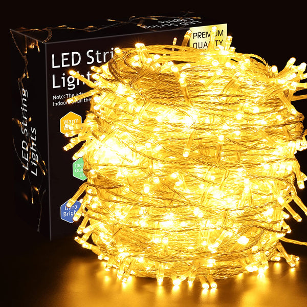 1 x Brand New ELKTRY 1000LED 100M Christmas Lights Outdoor, Warm White Christmas Tree Lights Mains Powered,8 Modes Waterproof Cluster Christmas Lights for Christmas Party Wedding Garden Bedroom Decoration - Lighting - RRP £39.59