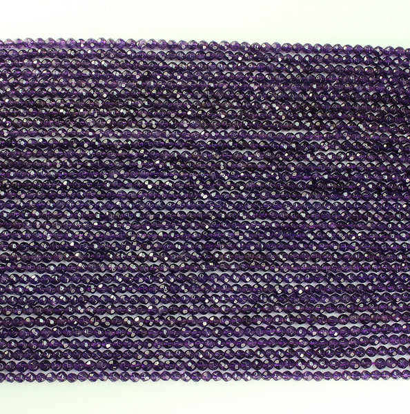 36 x Brand New Amethyst faceted loose strings 16 inches 4mm size - RRP £792, Reserve £255